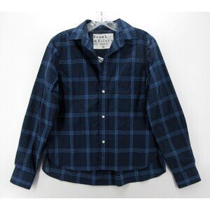 Frank & Eileen Top XS Barry Button Down Shirt Check Preppy Pocket